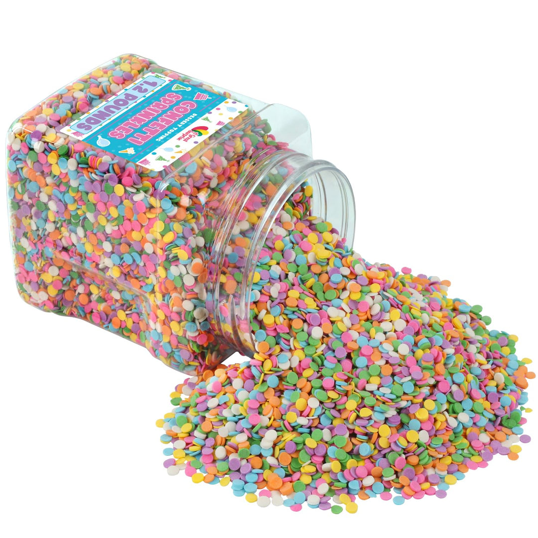 Rainbow Pastel Confetti Sprinkles - 1.2 Lb - Bulk Ice Cream Sprinkles - Funfetti Sprinkles - Flat Round Birthday Sprinkles