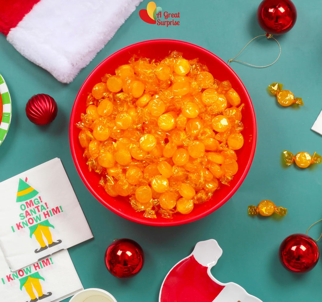 A Great Surprise Butterscotch Hard Candy - 4 Pounds - Individually Wrapped Butter Scotch Candies - Yellow Candy - Butterscotch Discs Buttons - Bulk Candy