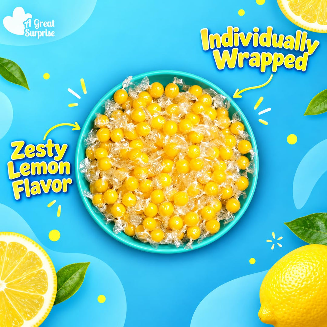 Lemon Balls Hard Candy - 3 Pounds - Yellow Candies Drop