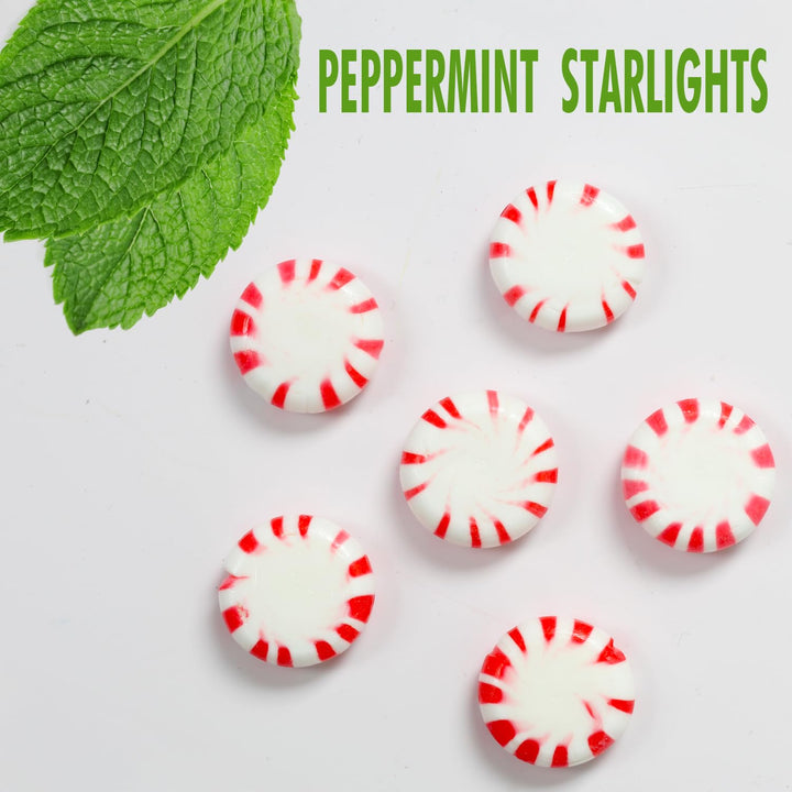 Valentines Day Starlight Peppermint Candy - 5 lb Bulk Bag - Red & White Peppermint Hard Candy - Individually Wrapped Mints for Office Candy Bowls