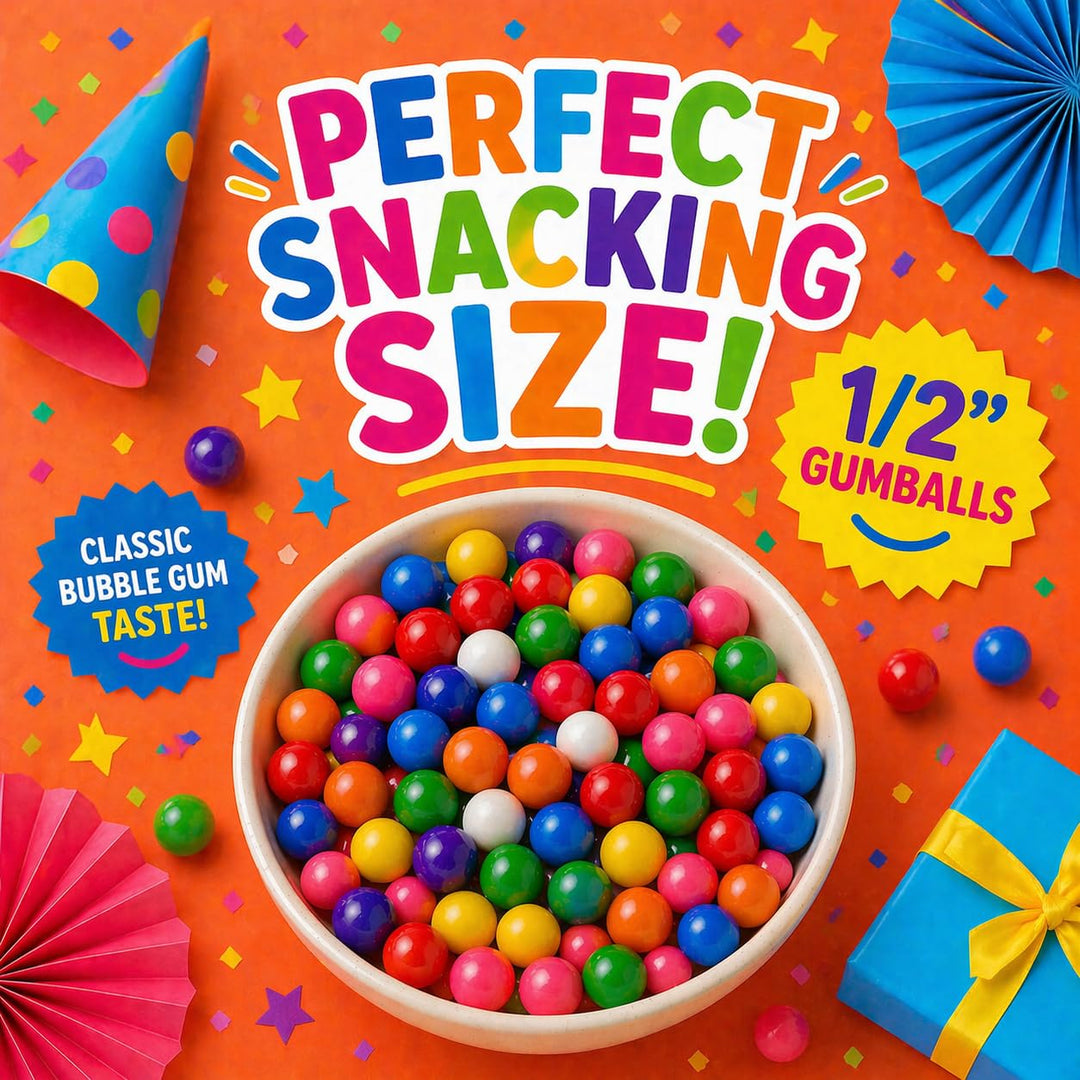 Bulk Mini Gumballs (-Inch)  4 lb Bag  Naturally Colored Gum  No Artificial Dyes  Rainbow Gumballs for Vending Machines, Piatas, Candy Buffets, Party Favors, Schools, Offices & Bulk Candy Displays