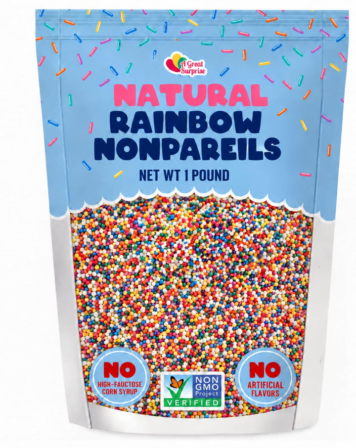 Nonpareil Sprinkles 100% DYE FREE - 1 Pound