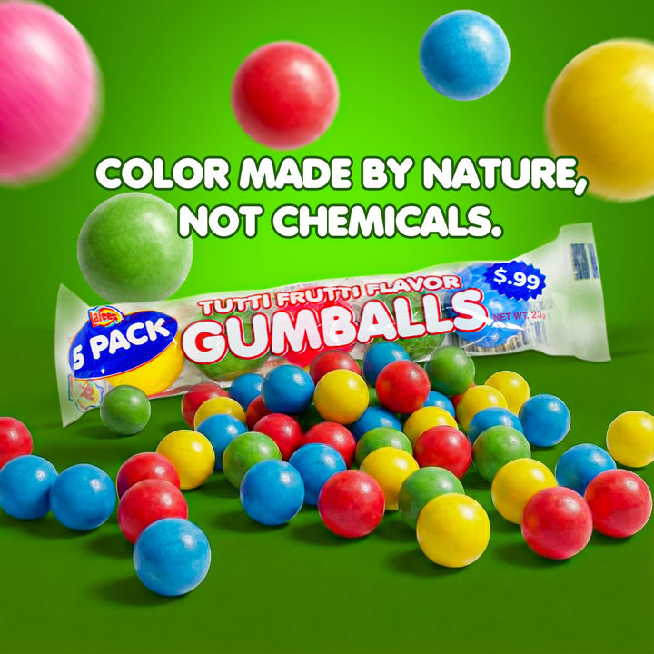 Lalees Bulk Gumball Tubes - Approx. 475 Pieces - Wholesale 25 Pounds Rainbow Gumball Tubes - Chewing Candy For Sporting Events, Carnivals, Business - Natural Flavors, No Artificial Colors