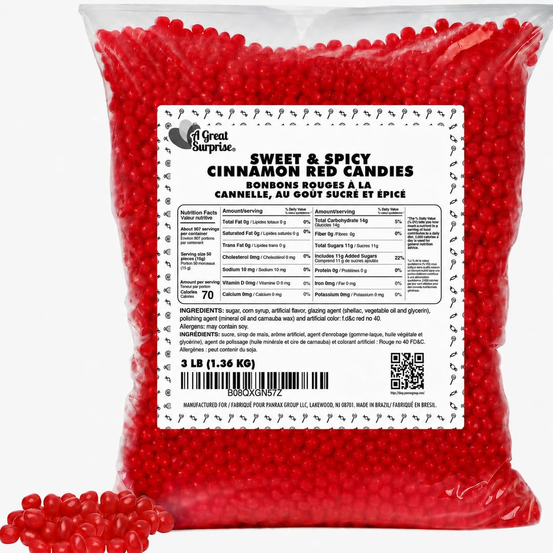 Red Hot Cinnamon Imperials, 3 lb Bulk Candy for Machine Refills