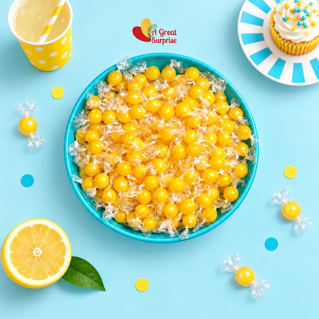 Lemon Balls Hard Candy - 3 Pounds - Yellow Candies Drop