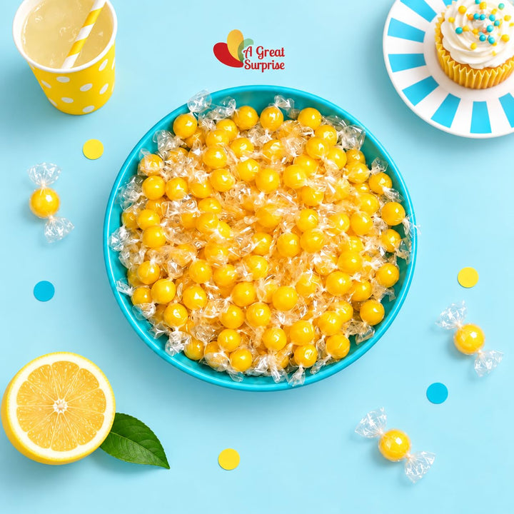 Lemon Balls Hard Candy - 3 Pounds - Yellow Candies Drop