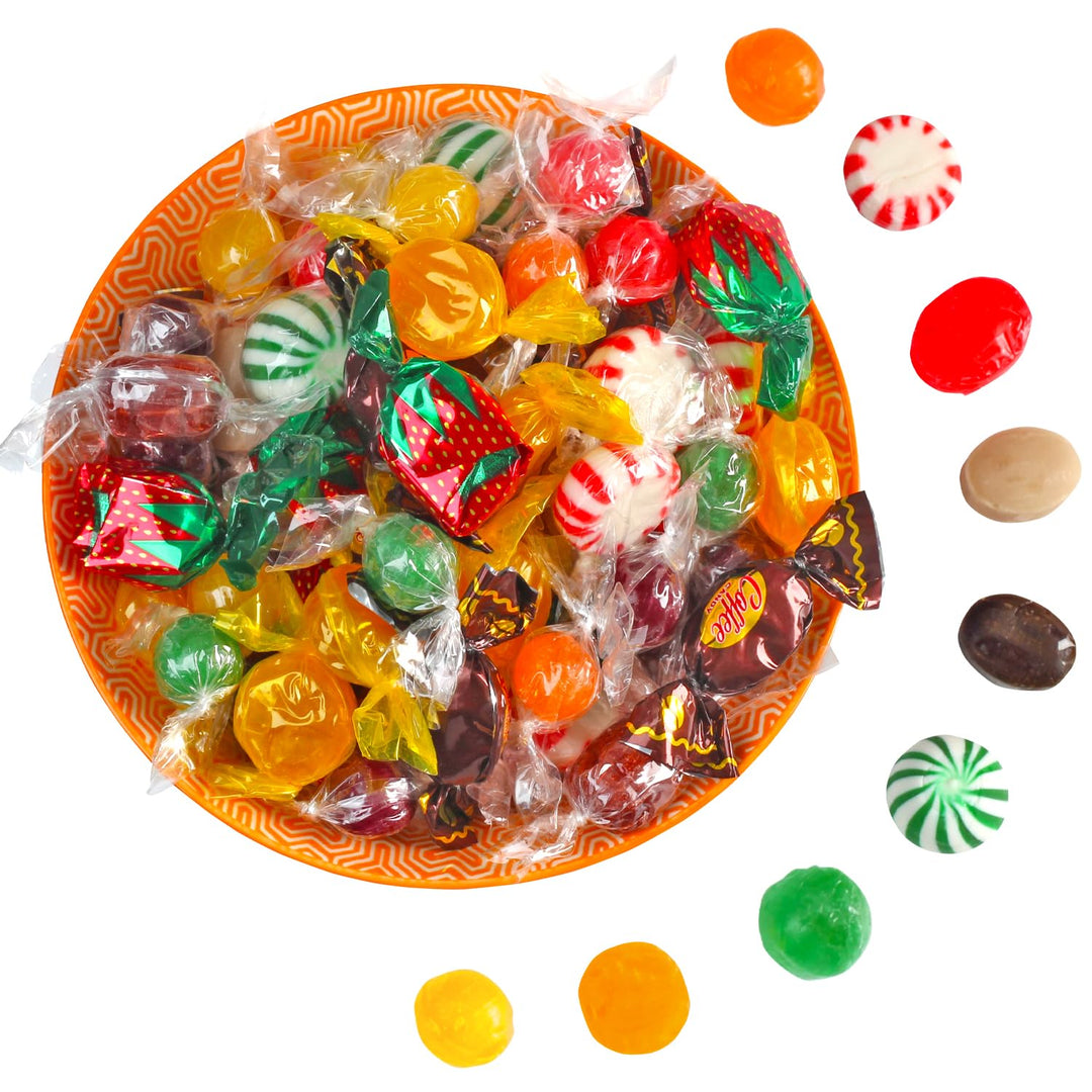 Swirleey Christmas Hard Candy Assortment - 3 Pounds - Old Fashion Classic Hard Candy - Assorted Flavors - Root Beer Barrels, Butterscotch, Strawberry Bon Bons, Sour Balls, Coffee Discs and More