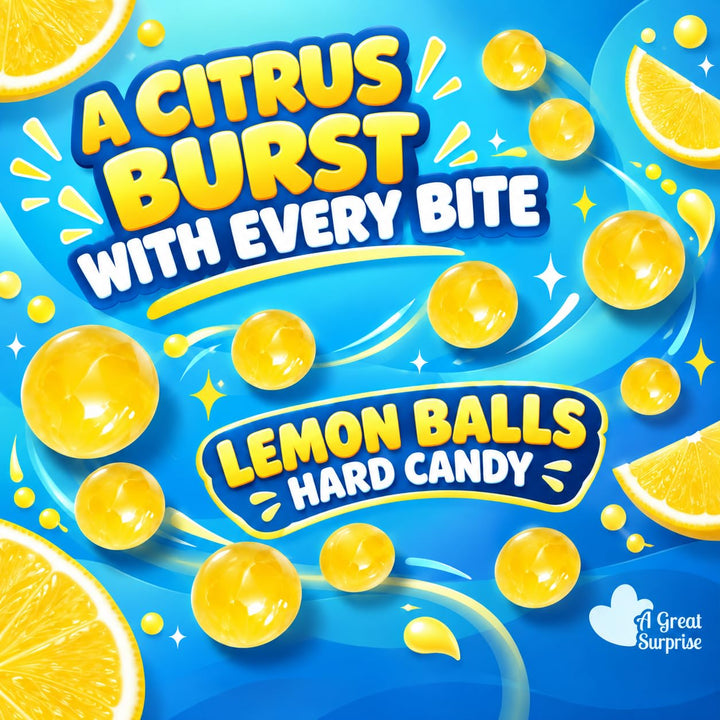 Lemon Balls Hard Candy - 3 Pounds - Yellow Candies Drop