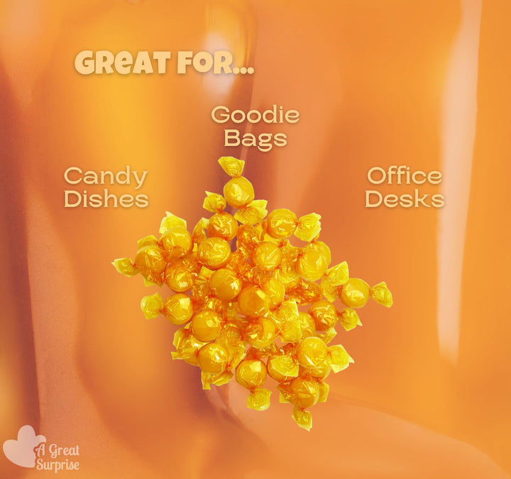 A Great Surprise Premium Butterscotch Hard Candy  4 lb - Individually Wrapped Butterscotch Candy Discs Buttons - Classic Creamy & Old Fashioned Butterscotch flavor Candy