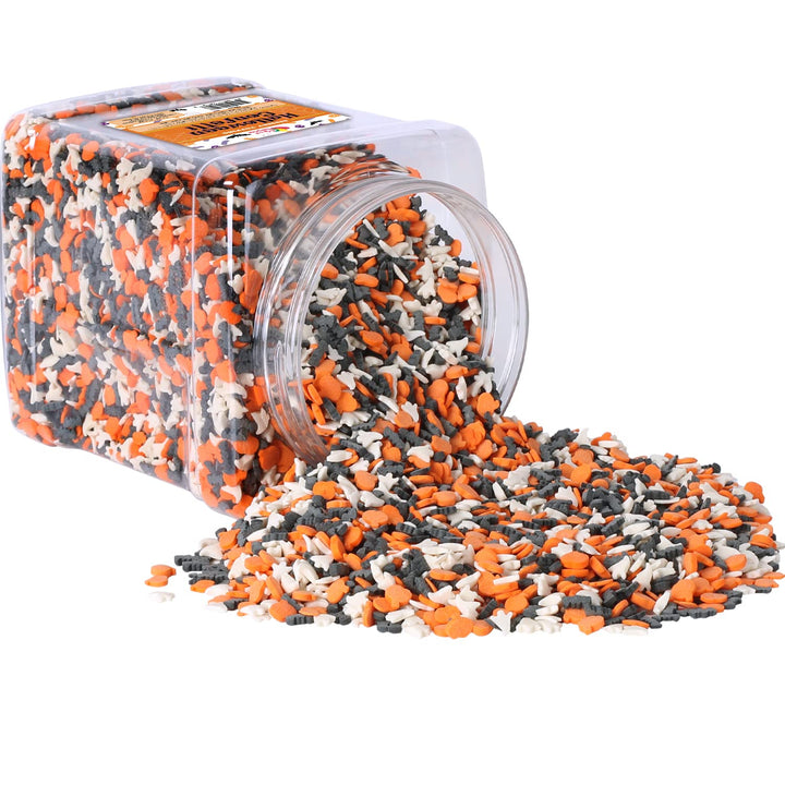 A Great Surprise Halloween Sprinkles Bulk - 1.7 LB - Bat, Pumpkin & Ghosts Confetti Sprinkles - Spooky Toppings - Great for Cookies, Cupcakes, Fall