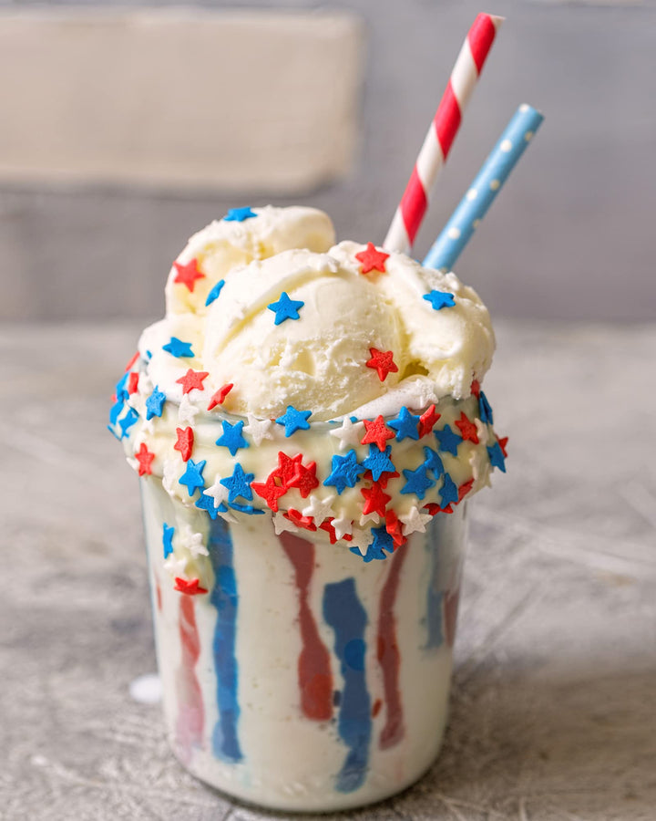 Patriotic Star Sprinkles, 1.1 lb Red White Blue Confetti Topping