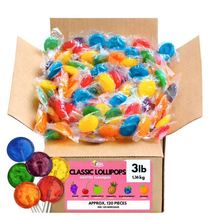A Great Surprise Classic Lollipops - 3 Pounds - Easter Lollipops for Egg Hunt - Egg Stuffer Individually Wrapped Candies - Flat Round Bulk Suckers For Kids, Doctors Office, Schools, Banks