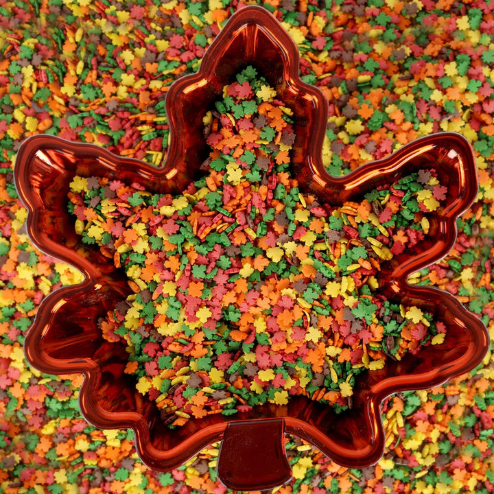 Thanksgiving Sprinkles - 10 oz - Fall Leaf Toppings for Baking - Autumn Edible Decorations - Cupcakes, Cookies, Cake Decorating - Bulk Fall Candy Sprinkles
