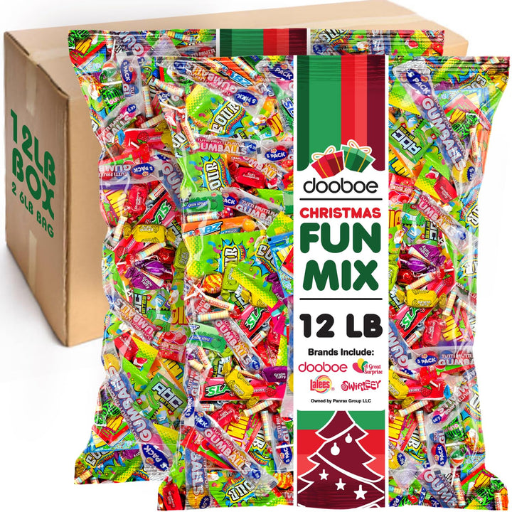 Dooboe Christmas Bulk Candy - 12 Pounds - Holiday Big Bulk Candies - Individually Wrapped Candies - Schools, Offices, Claw Machine, Gifts
