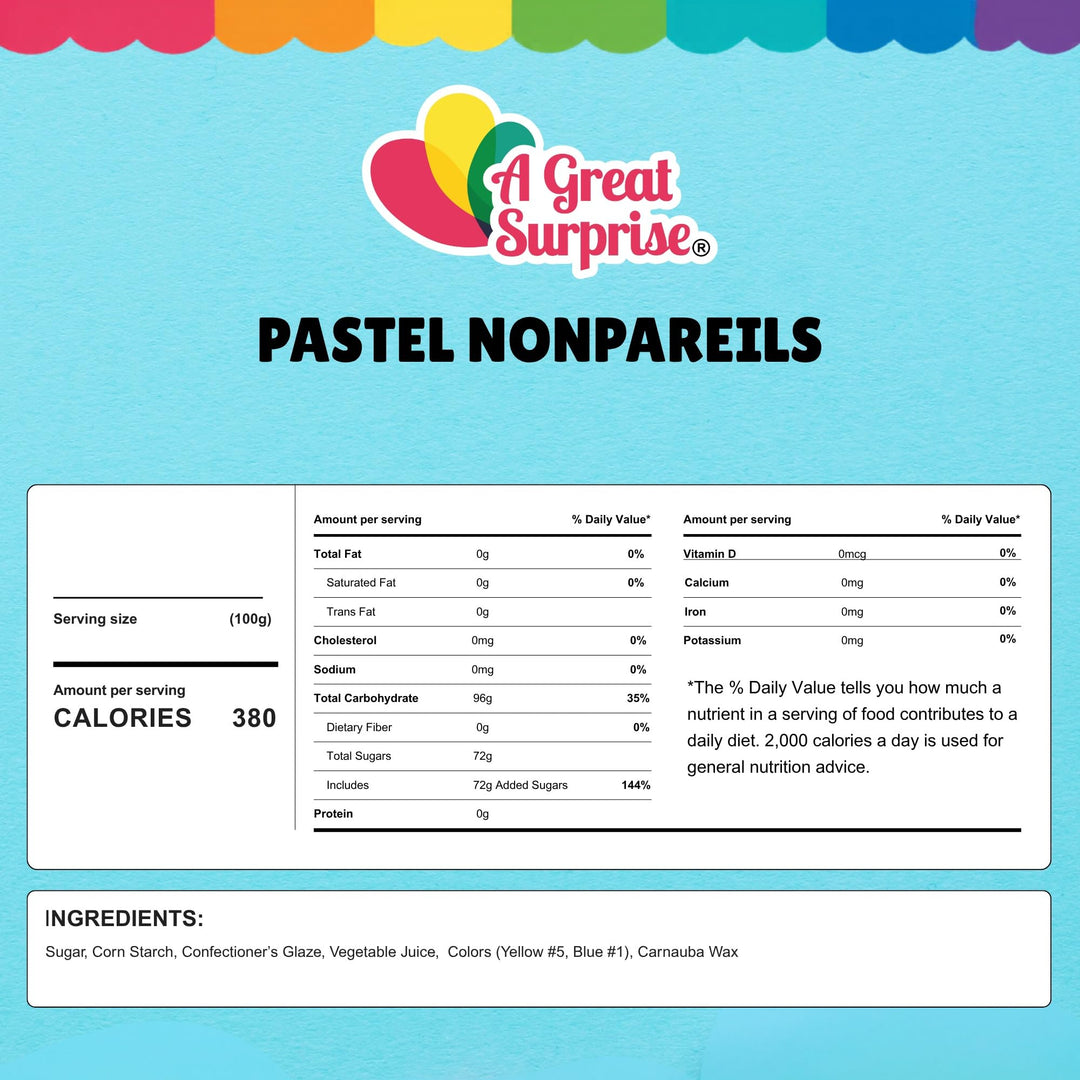 Easter Pastel Nonpareils Sprinkles - 1.8 Pounds