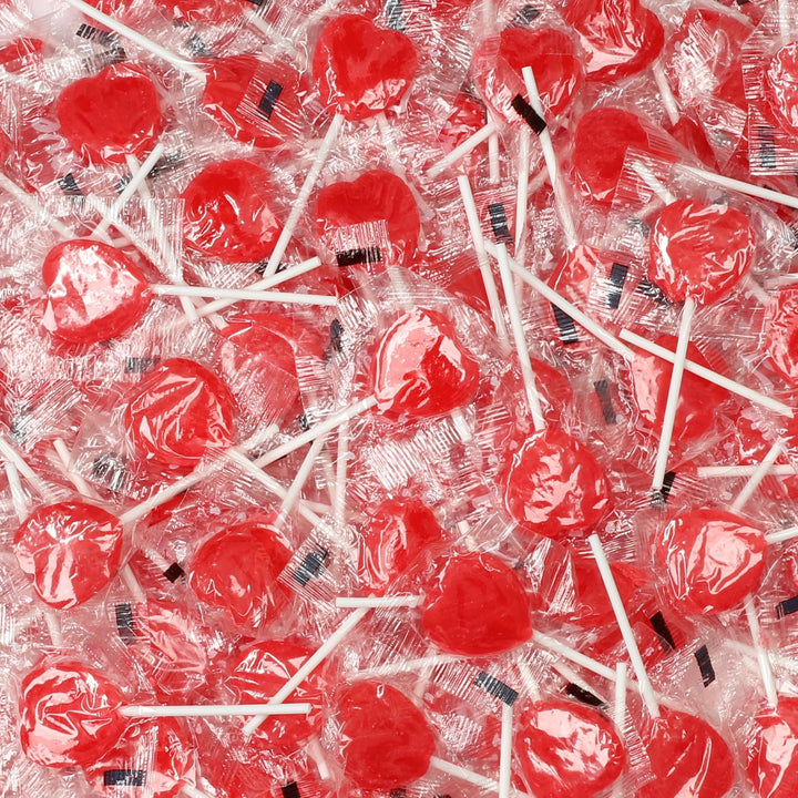 A Great Surprise Valentines Red Heart Lollipops  5 lb Bulk (200 ct)  Individually Wrapped Candy for Teachers & School Rewards