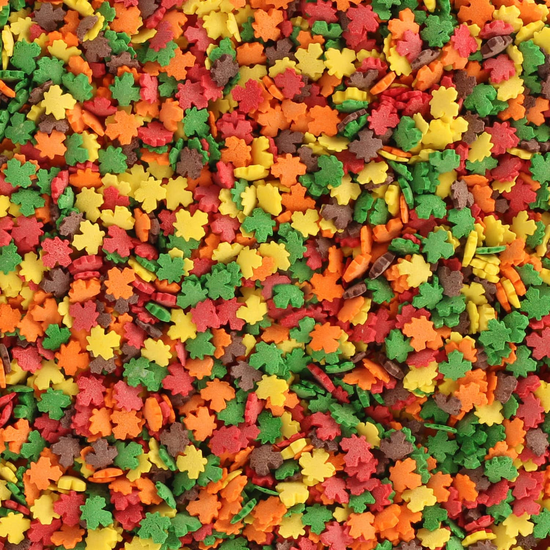 Thanksgiving Sprinkles - 10 oz - Fall Leaf Toppings for Baking - Autumn Edible Decorations - Cupcakes, Cookies, Cake Decorating - Bulk Fall Candy Sprinkles