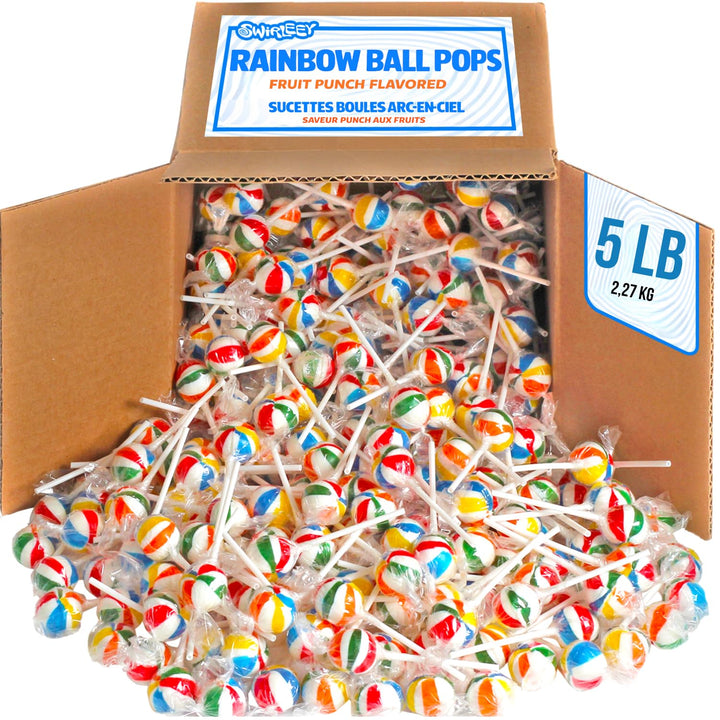 Swirleey Easter Rainbow Lollipops - 5 Pounds - Bulk Lollipops - Individually Wrapped Round Hard Candy Suckers for Kids, Classrooms, Party Favors, Goodie Bags, Piatas, Birthday Candy Buffets