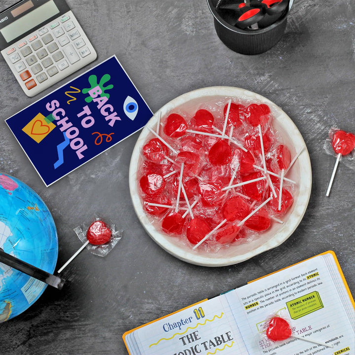 A Great Surprise Valentines Red Heart Lollipops  5 lb Bulk (200 ct)  Individually Wrapped Candy for Teachers & School Rewards