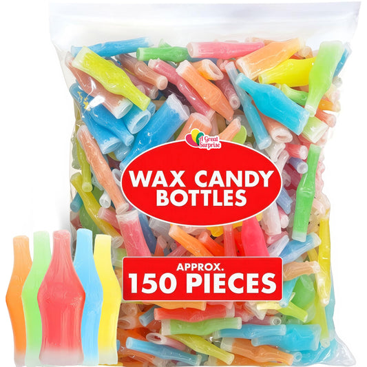 Wax Bottle Candy - 3 Pounds - Juice Filled Wax Candies