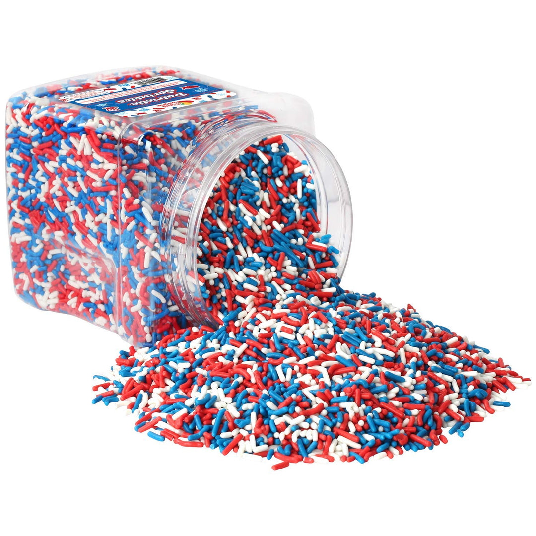 Red White Blue Sprinkles - 1.6 Pounds - Patriotic Toppings - Fourth Of July Jimmies