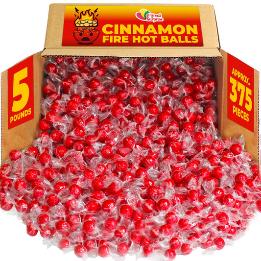 Red Hot Cinnamon Candy Balls, 5 lb Bulk, Individually Wrapped Fire Candies