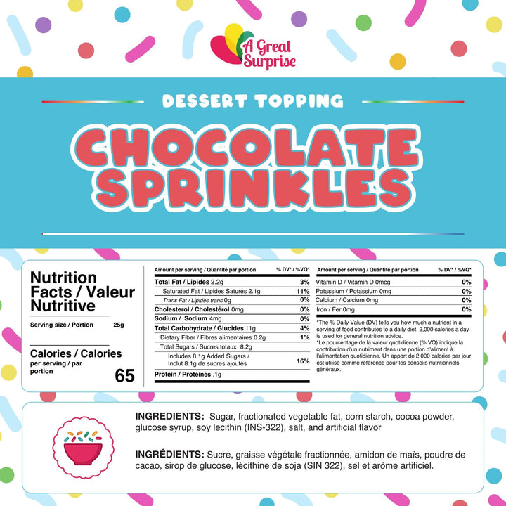 Chocolate Sprinkles, 6 lb Bulk Jimmies for Baking and Ice Cream