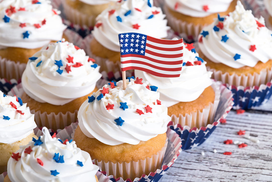Patriotic Star Sprinkles, 1.1 lb Red White Blue Confetti Topping