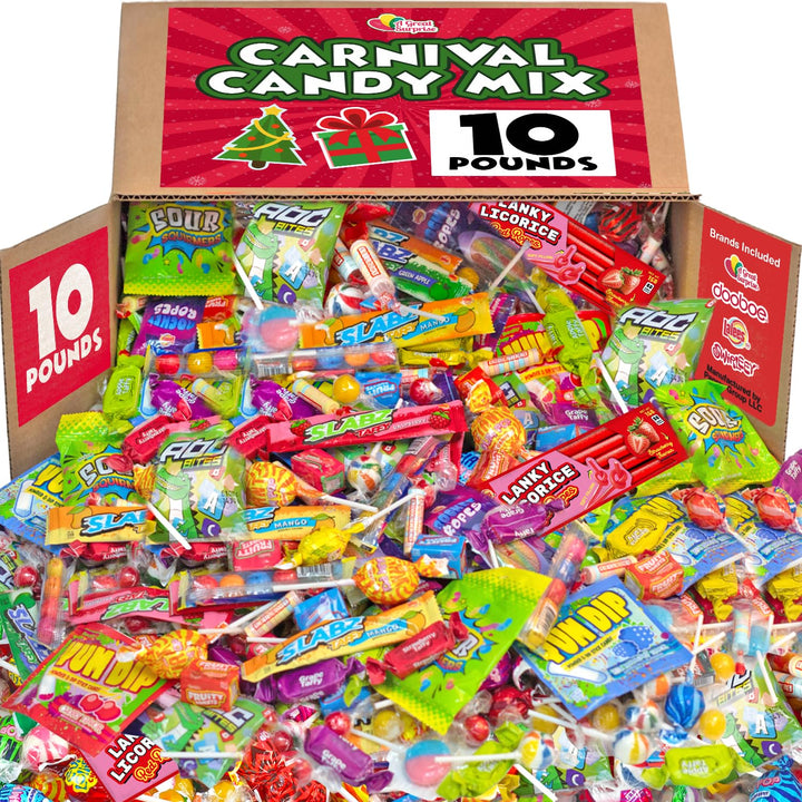 Bulk Candy Individually Wrapped Gift - 10 Pounds - Big Bulk Candies - Party Favor Treats for Birthdays, Parades, Offices (Carnival)