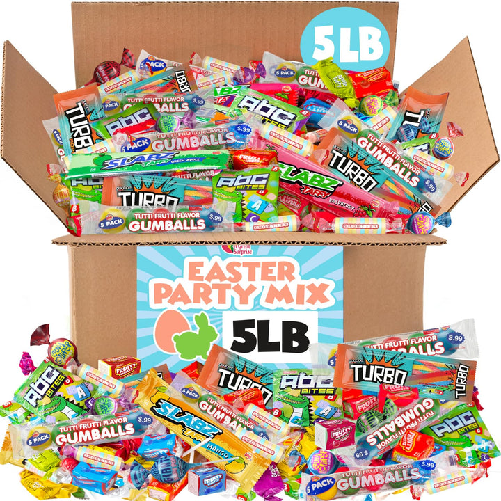Easter Bulk Candy - 5 Pounds - Big Bulk Parade Candies - Birthday Candies for Goodie Bags - Candy Individually Wrapped - Pinata Filler Stuffer Variety Pack