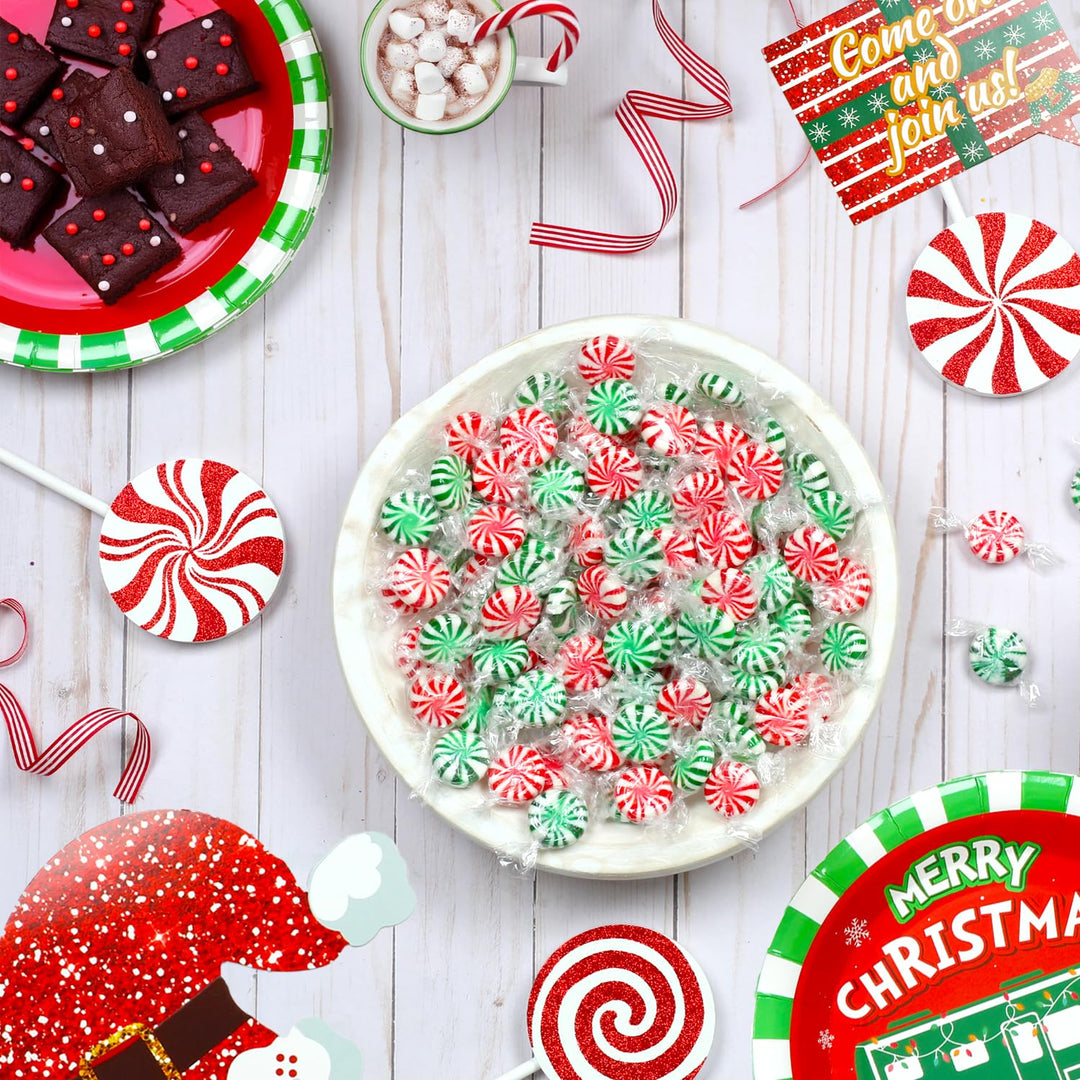 A Great Surprise Starlight Mints Bulk - 5 Pounds - Christmas Refreshing Candy Individually Wrapped - Spearmint and Peppermint Hard Candy - Office, Hospitality