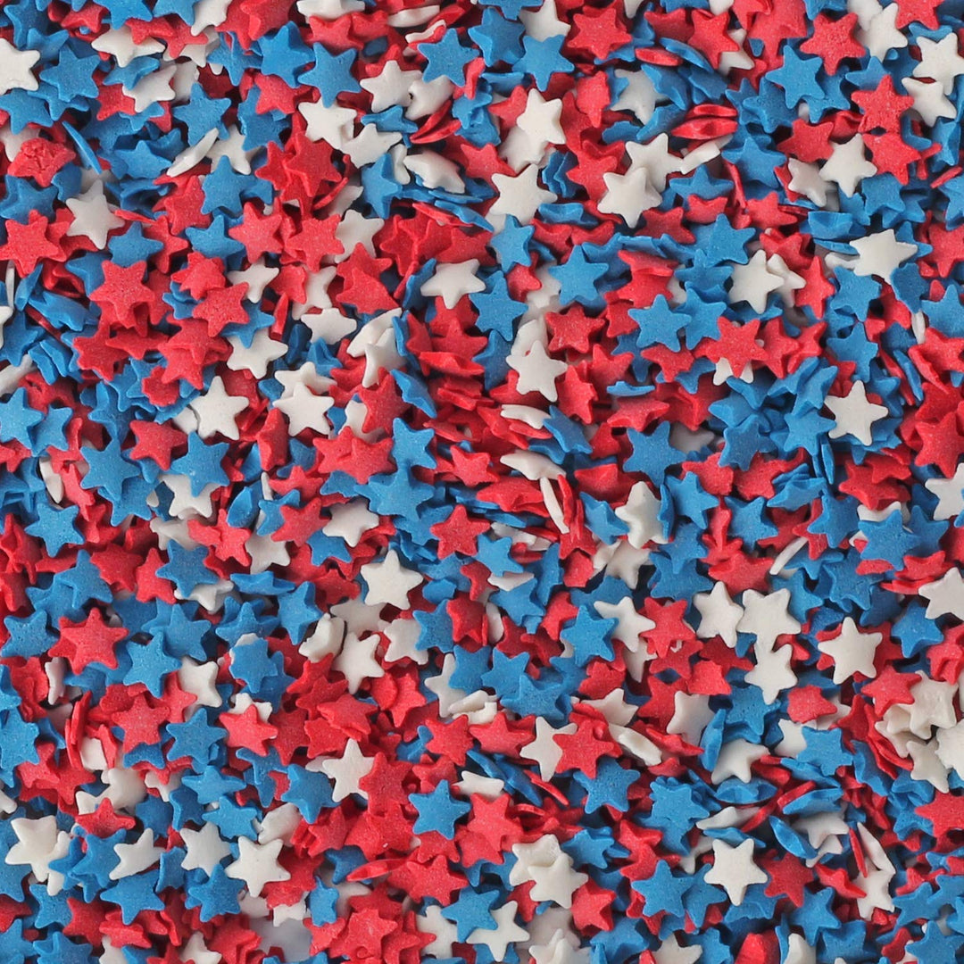 Patriotic Sprinkles - 1.1 Pound - Red White and Blue Stars - Fourth of July Confetti Sprinkles for Cupcakes