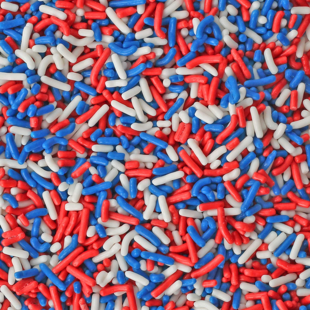 Red White and Blue Sprinkles - 2.2 Pounds - Memorial Day Patriotic Toppings - Bulk American Jimmies for Baking, Cupcakes
