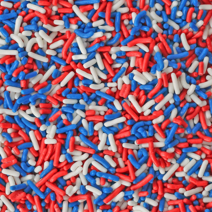 Red White and Blue Sprinkles - 2.2 Pounds - Memorial Day Patriotic Toppings - Bulk American Jimmies for Baking, Cupcakes