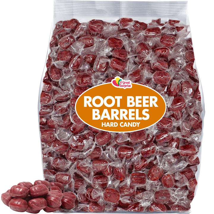 Root Beer Hard Candy - 2 Pounds - Old Fashion Brown Candies Bulk - Classic Root Beer Barrels
