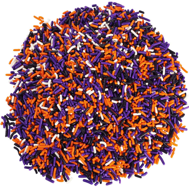 A Great Surprise Halloween Sprinkles - Bulk Sprinkles -16 Oz - Orange, Black, Purple and White Jimmies - Spooky Halloween Sprinkles