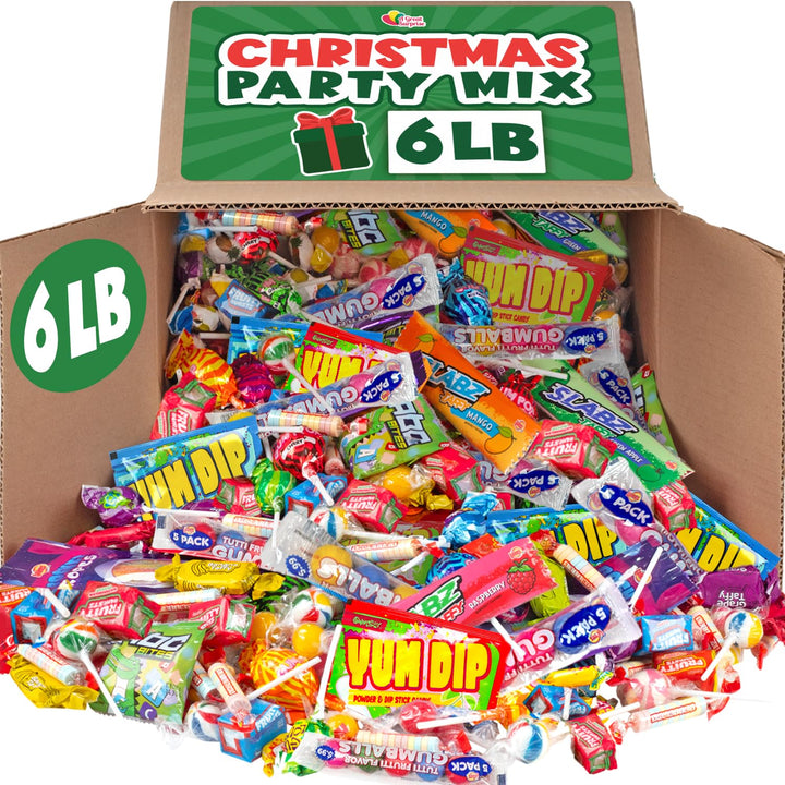 Christmas Candy Bulk Assortment - 6 Pounds - Candies Filler - Birthday Pinata Stuffers - Individually Wrapped - Bulk Candy for Gifting