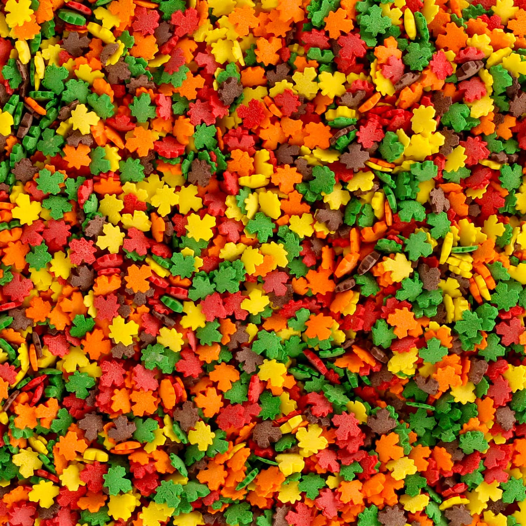 Thanksgiving Sprinkles - 1.7 Pounds - Fall Leaf Sprinkles for Baking - Autumn Leaf Shapes - Toppings for Cupcakes, Cookies, Cake Decorating