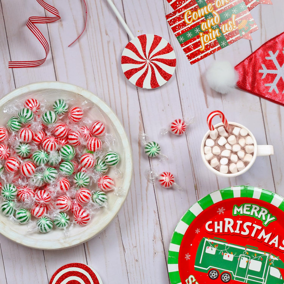 Mint Candy Assortment - 5 Pounds - Big Bulk Spearmint & Peppermint Hard Candies - Mint Bulk Candy - Individually Wrapped - Refreshing Office Snacks