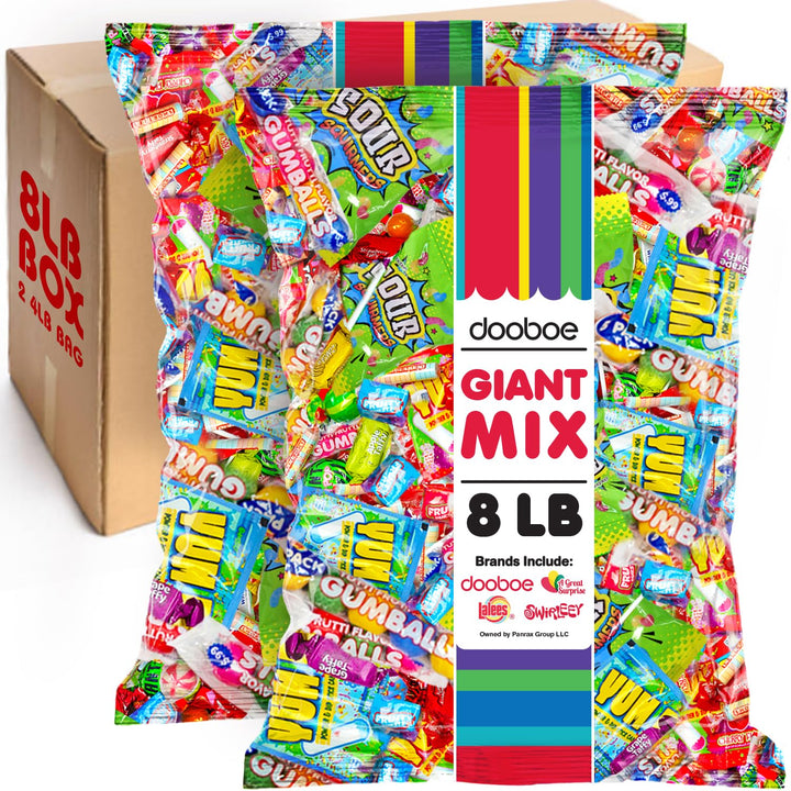 Dooboe - Candy Assortment Bulk - 8 Pounds - Variety Pack Candies - Individually Wrapped Favors - Pinata Filler Candies - Gifting Novelty Candy