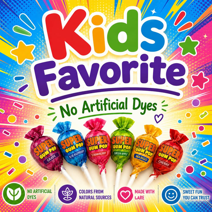 Natural Mega Gum-Filled Lollipops, 50 Count, Over 2 lb