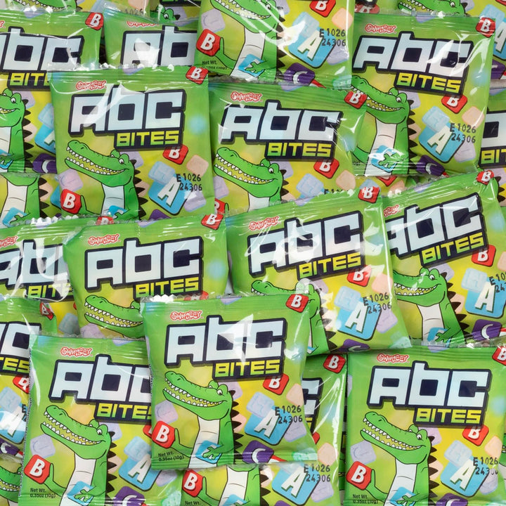 Bulk Swirleey ABC Bites Candies - Approx. 975 Fun Size Packs - 25 Pound Wholesale Box - Alphabet Candy - Candy Letters for Back to School, Preschools