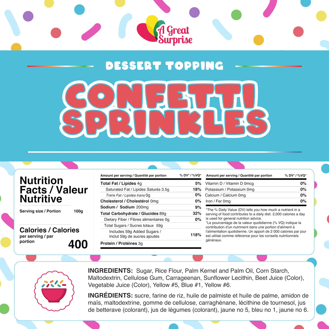 Confetti Sprinkles, 1.7 lb Bulk Pastel Birthday Cake Dot Jimmies