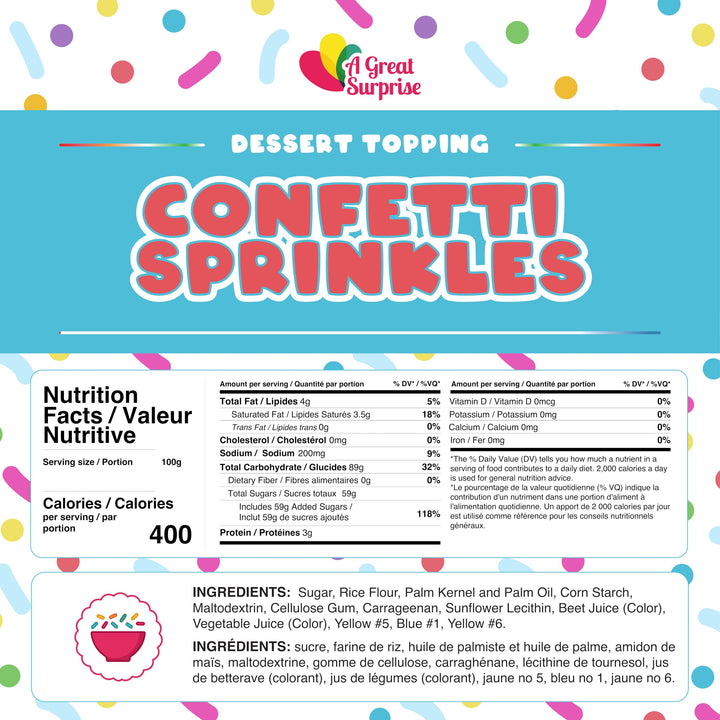 Confetti Sprinkles, 1.7 lb Bulk Pastel Birthday Cake Dot Jimmies