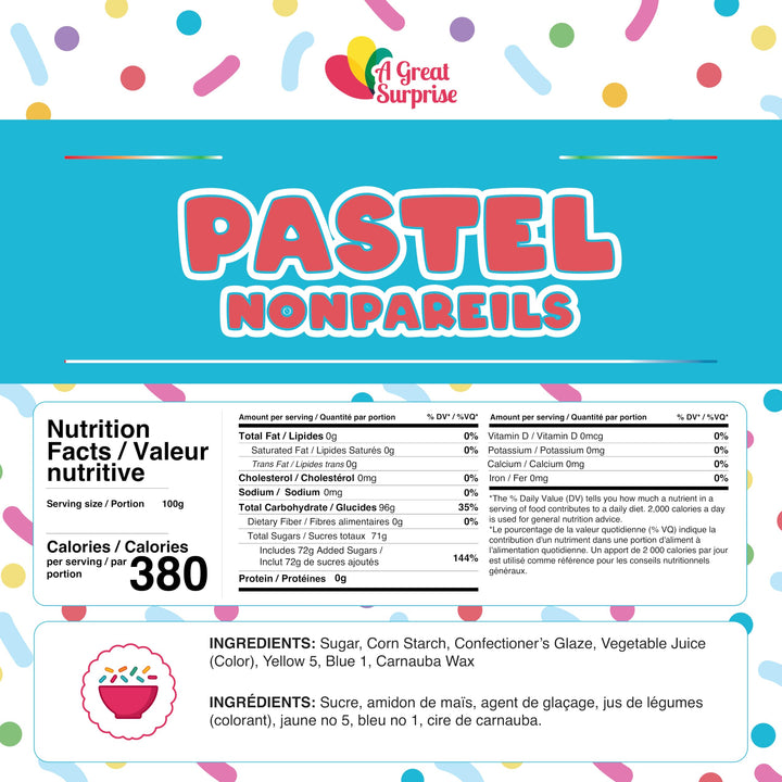 Easter Pastel Nonpareils Sprinkles - 1.8 Pounds