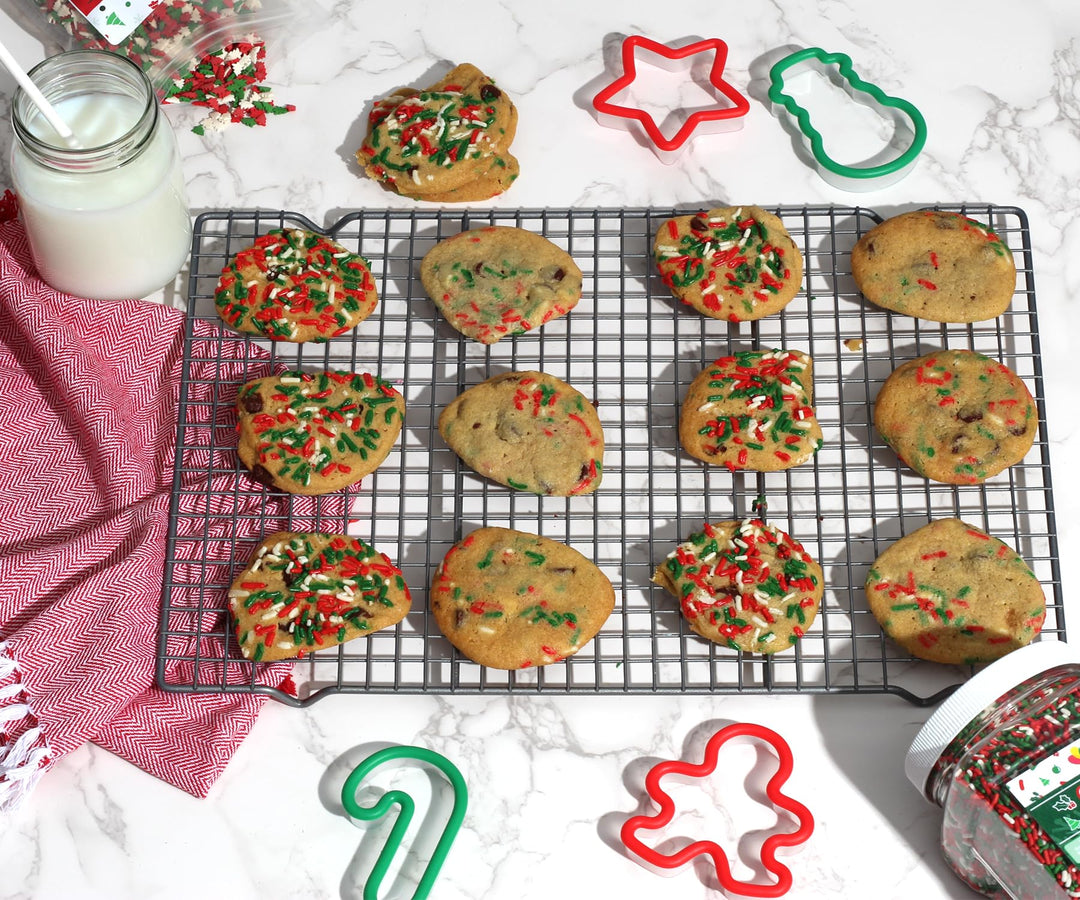 Christmas Sprinkles - 1 Pound - Holiday Xmas Jimmies - Red, White & Green Jimmies for Baking - Bulk Sprinkle Toppings for Cookies, Cakes, Cupcakes, and More!