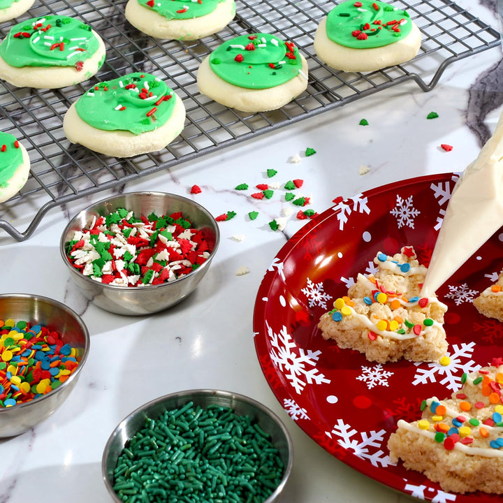 Christmas Sprinkles - 10 oz - Holiday Tree Sprinkles - Red, Green & White Sprinkles for Cookie Decorating - Bulk Christmas Jimmies for Gingerbread Cookies, Baking, Cupcakes