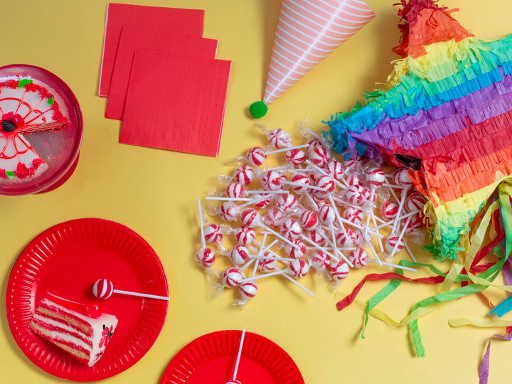 Halloween Red Lollipops - 2 Pounds - Cherry Flavor - Red Candies for Candy Buffet, Goodie Bag Favors, Birthday