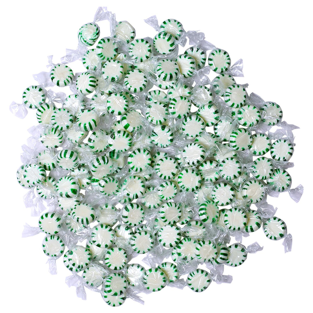 A Great Surprise Spearmint Starlight Mints  4-Pound Bulk Bag - Individually Wrapped - Green and White Hard Candies for Office, Reception