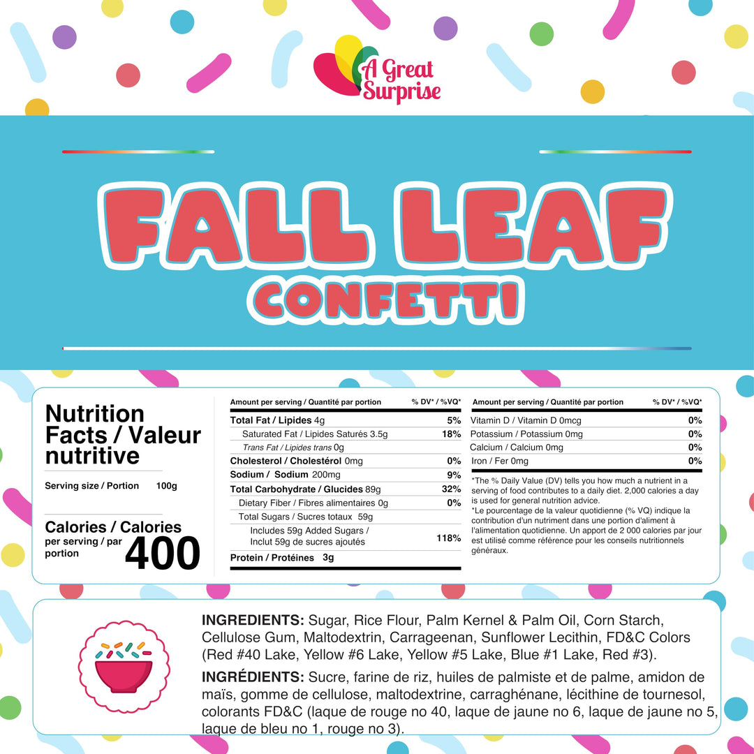 Fall Sprinkles  - 1.2 Pounds - Fall Leaf Shaped Sprinkles for Baking